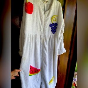Vintage Canyon Group Chenille Fruit Robe size large